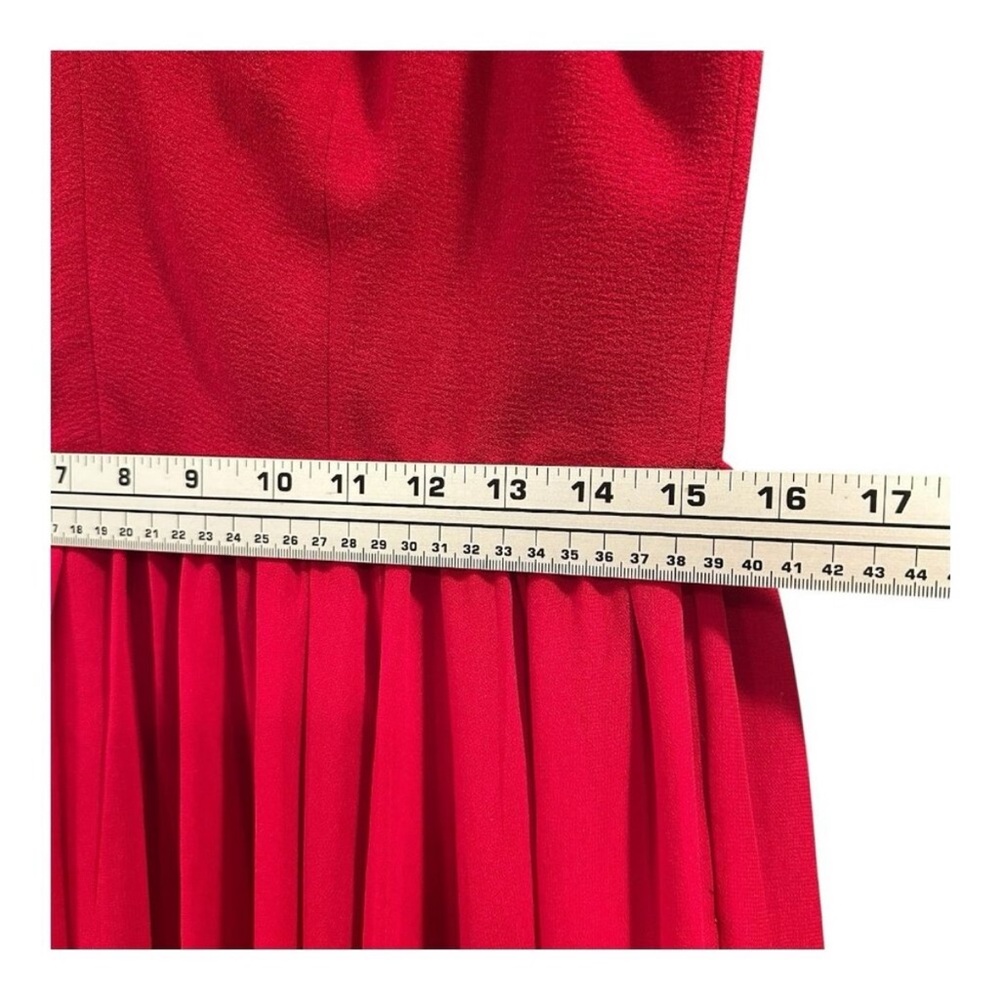 NWT Dress the Population Alicia Cocktail Midi Dress Mixed Media Chiffon Size L - Picture 8 of 10